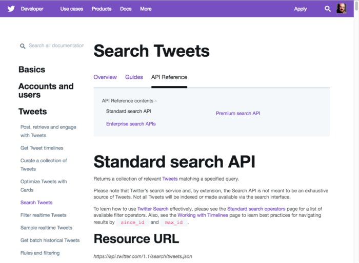 Twitter搜索API