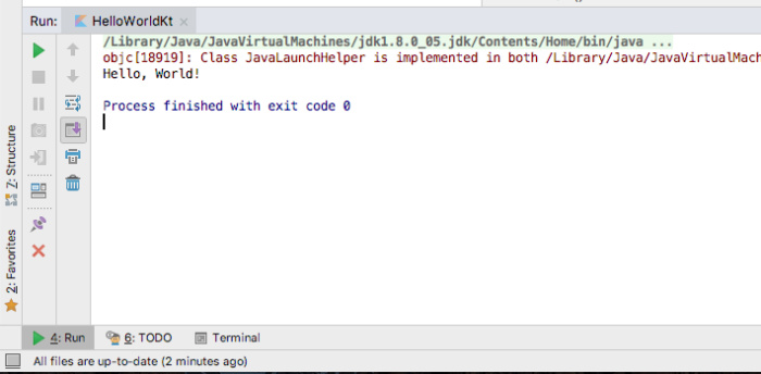 Kotlin运行helloworldkt结果