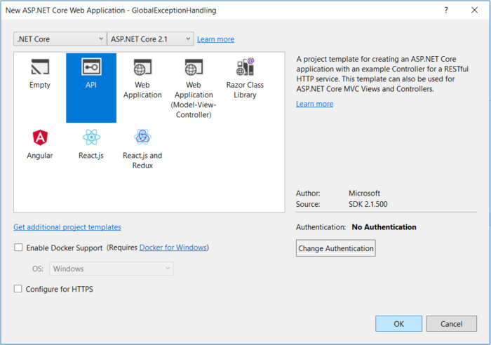 aspnet核心全局异常处理1