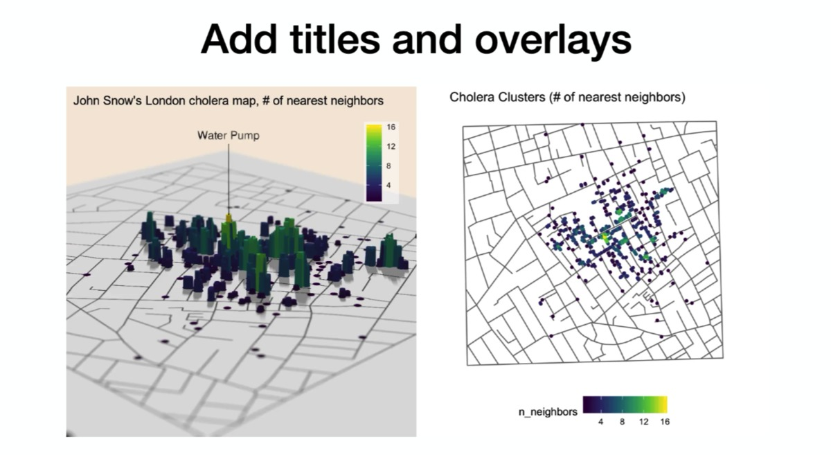 2D ggplot的3D raytracer版本显示了约翰·斯诺的伦敦霍乱地图