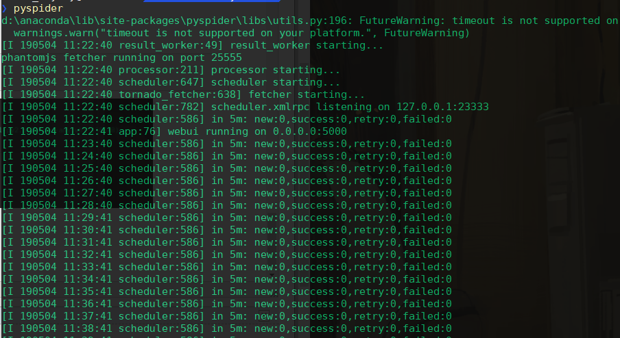 pyspider 启动错误_pyspider启动过程中fetcher exiting-CSDN博客