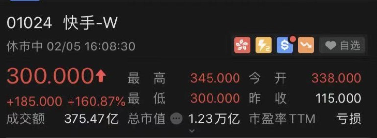 快手呆3年股票3000万