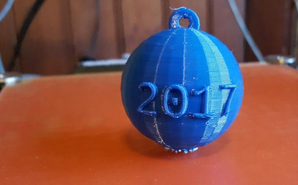 3D printed blue ornament