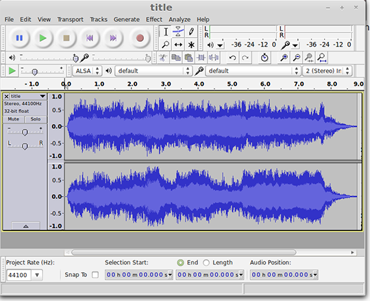 Audacity MP3 editing screenshot