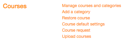 Moodle courses page