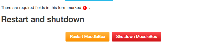 MoodleBox save and shut down page