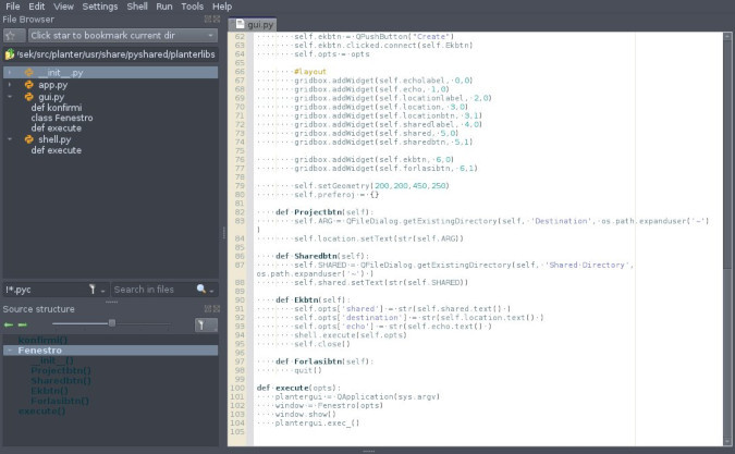 Screenshot of Pyzo Python IDE