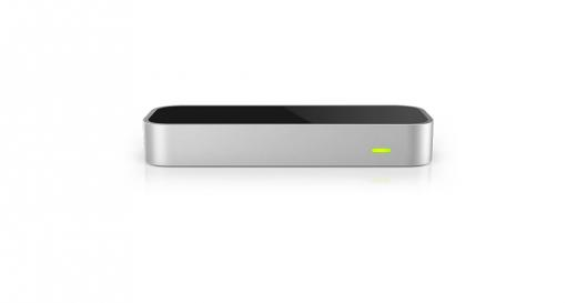 A picture of the device, rectangular and silver