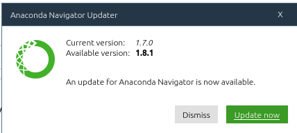 Anaconda update screenshot