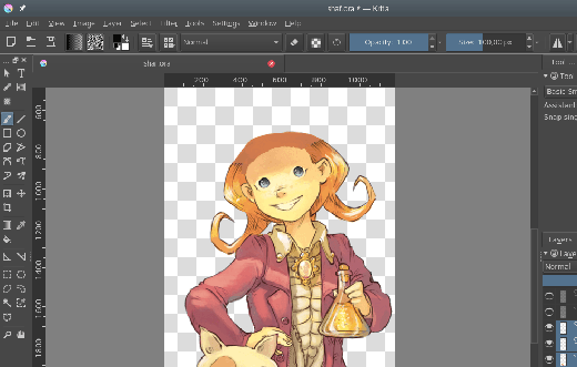 Work-in-progress screenshot of Krita 