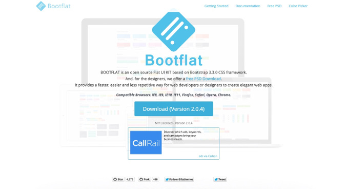 Bootflat homepage
