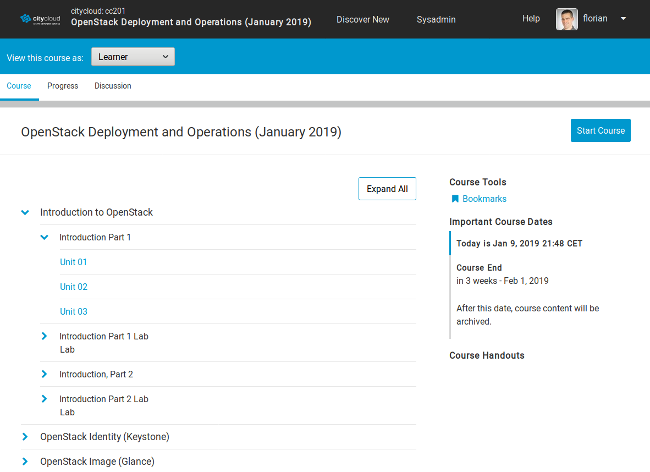 Course overview page from Open edX's LMS