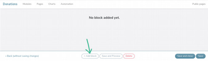 Add block button