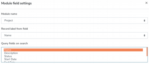 Project module field settings