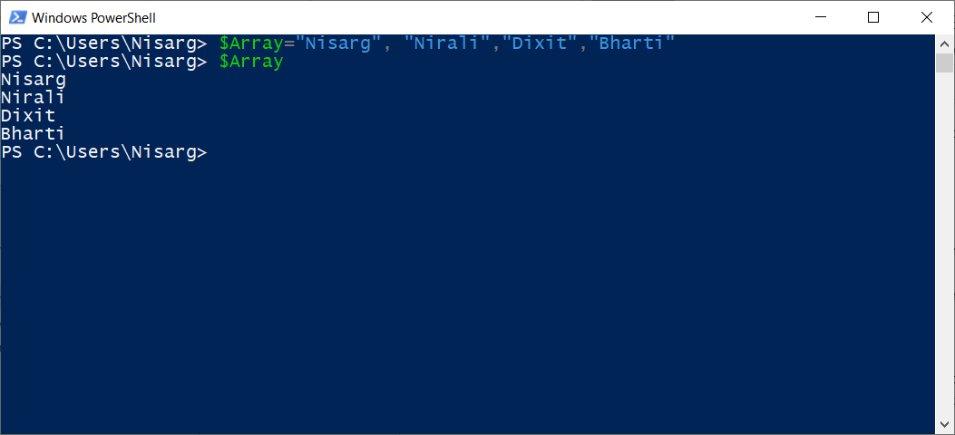 PowerShell Array