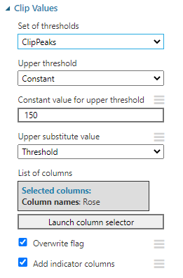 Clip Values configuration in Data Cleaning for Azure Machine Learning. 