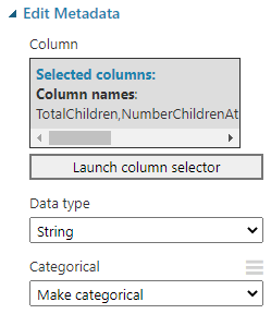 Edit Metadata configuration.