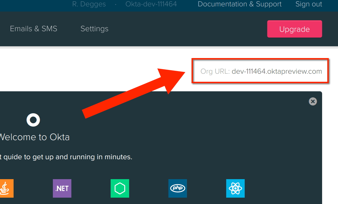 Okta Org URL