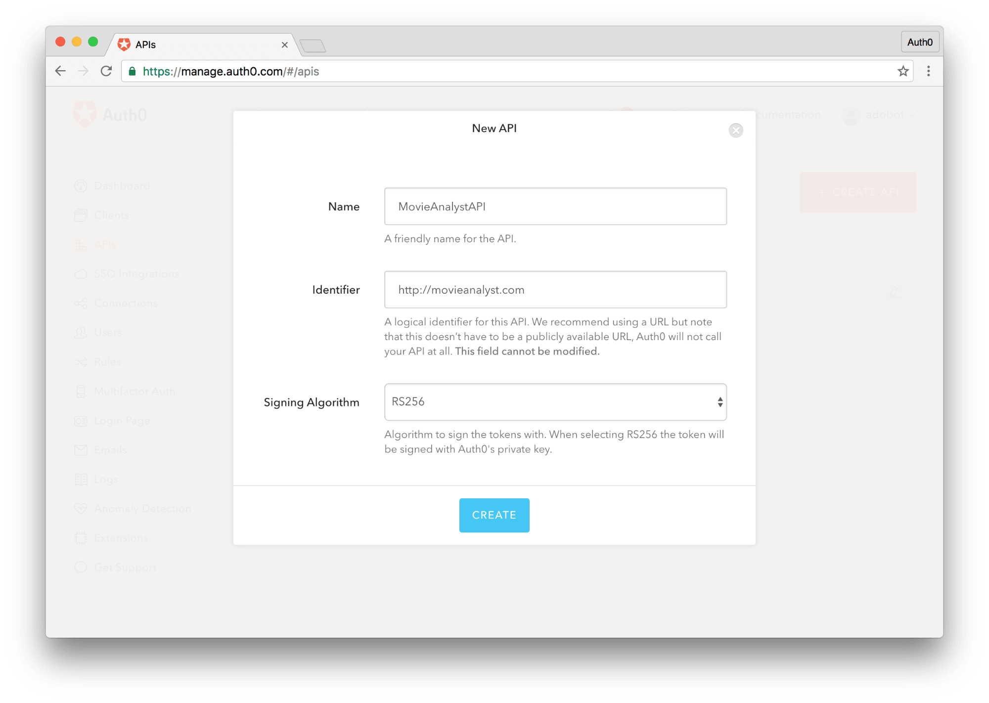 Creating API Client with Auth0