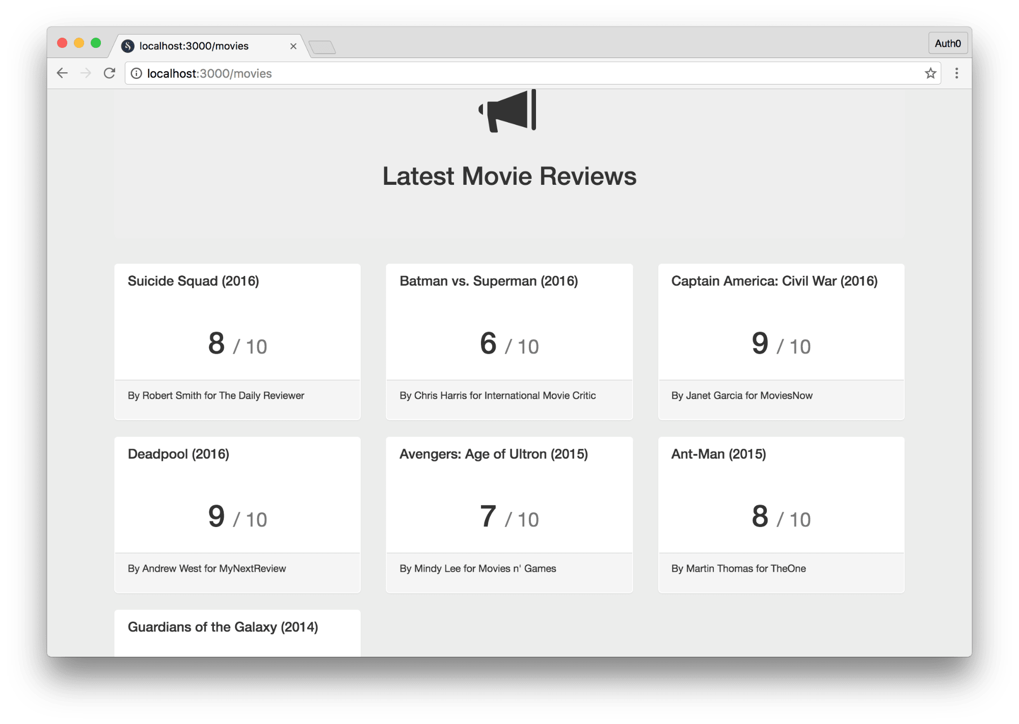 MovieAnalyst Movie Reviews Page