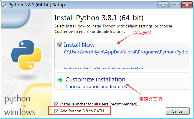 Python installation wizard