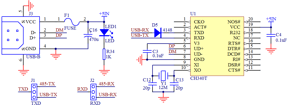 图 11-5  USB 转串口电路