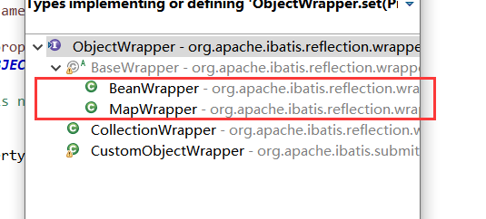 objectWrapper的实现类