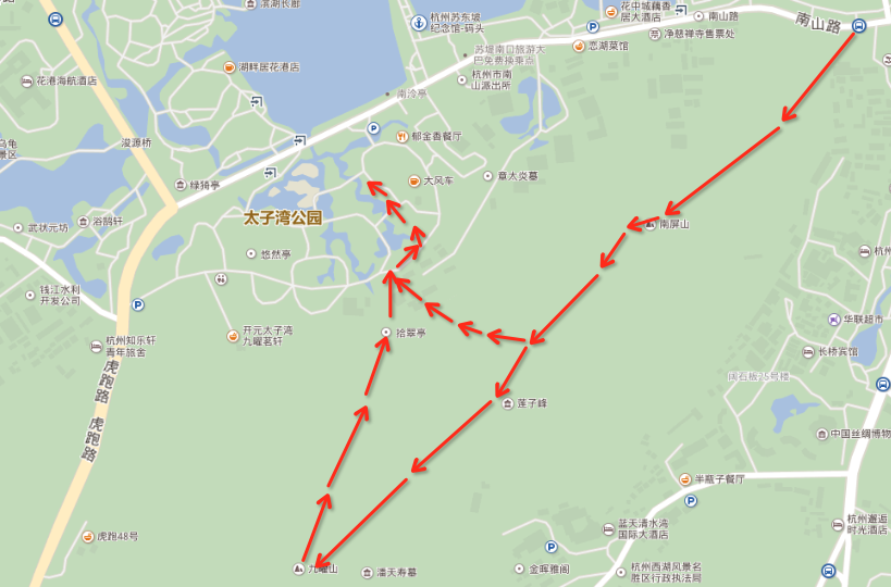 杭州最全登山路线图