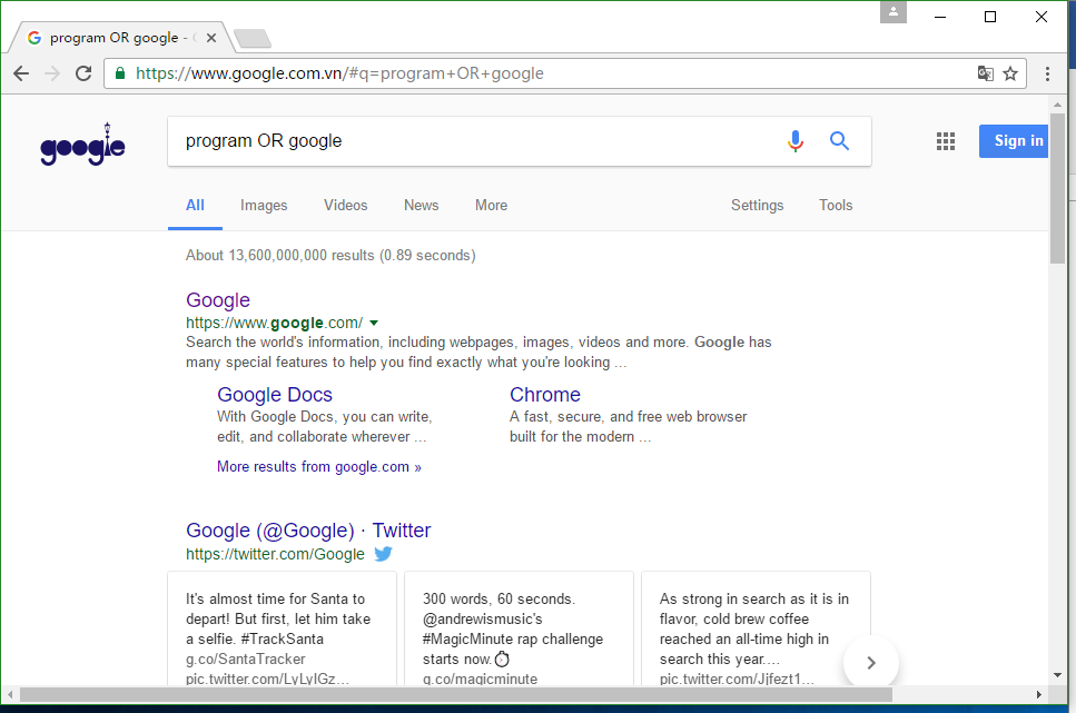图2：输入program OR google的结果