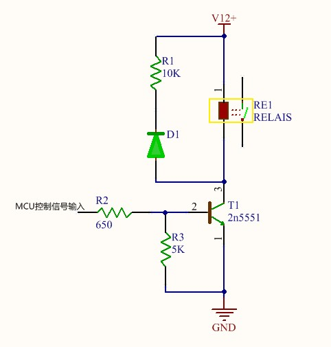 三极管基极偏置电路原理应用于继电器的驱动电路的分析