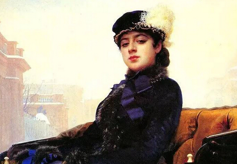 《无名女郎》，1883年，I.N.克拉姆斯柯依，俄国，75.5cm×99cm，布 ，油彩，莫斯科，特列恰科夫美术馆藏