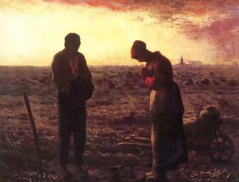 《晚钟》，米勒，1850年，55.5×66厘米，巴黎卢浮宫藏