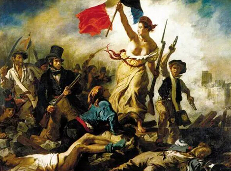 《自由引导人民》，德拉克罗瓦，法国，1830年，油画，260×325厘米，卢佛尔博物馆