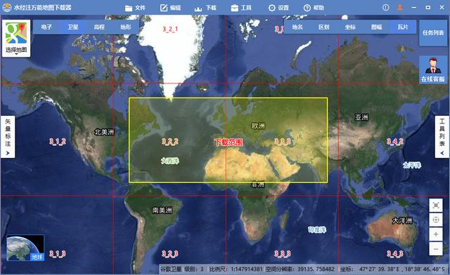 谷歌卫星影像金字塔分块下载原理说明