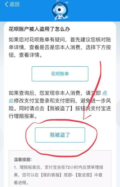 蚂蚁花呗被盗刷怎么办？