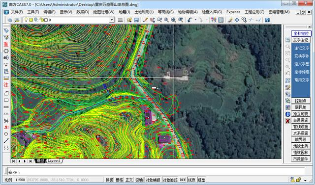 卫星影像在《重庆万盛青山湖总图》中的叠加成图应用