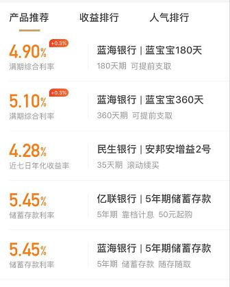 2019年最新银行存款利息，有的银行最高给到5.45%