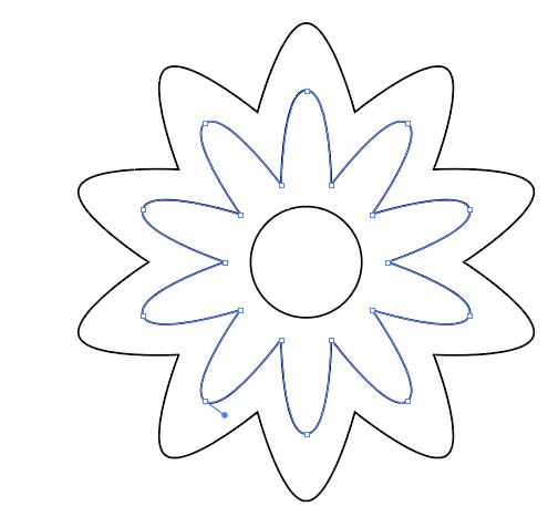 选中【星1】,用直接选择工具【a】选取【星2】锚点按住shift可以言耨