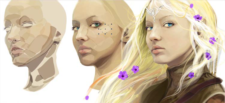 coreldraw绘制的优秀人物肖像插画作品