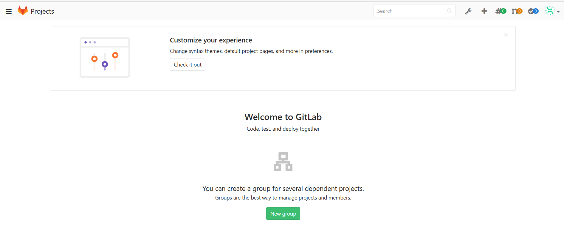 GitLab欢迎页面