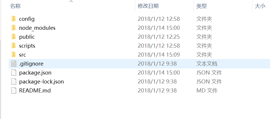 create-react-app创建的项目目录结构所有内建的配置暴露出来