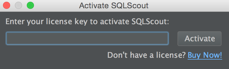 Activating SQLScout