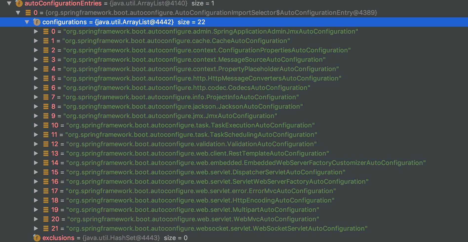 `autoConfigurationEntries` 