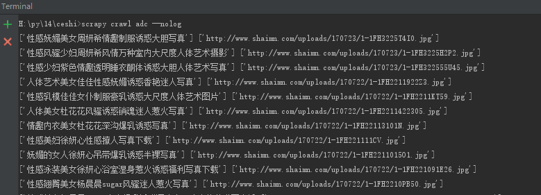 web爬虫，scrapy模块标签选择器下载图片，以及正则匹配标签