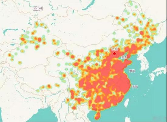 全国景区分布热力图