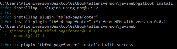 gitbook install