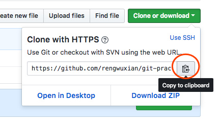 复制仓库的 Clone 链接