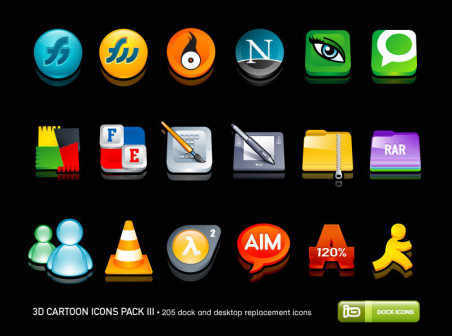 三维卡通图标包|PNG格式|Icons业务图标
