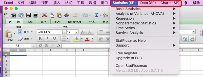 statplus excel add in windows