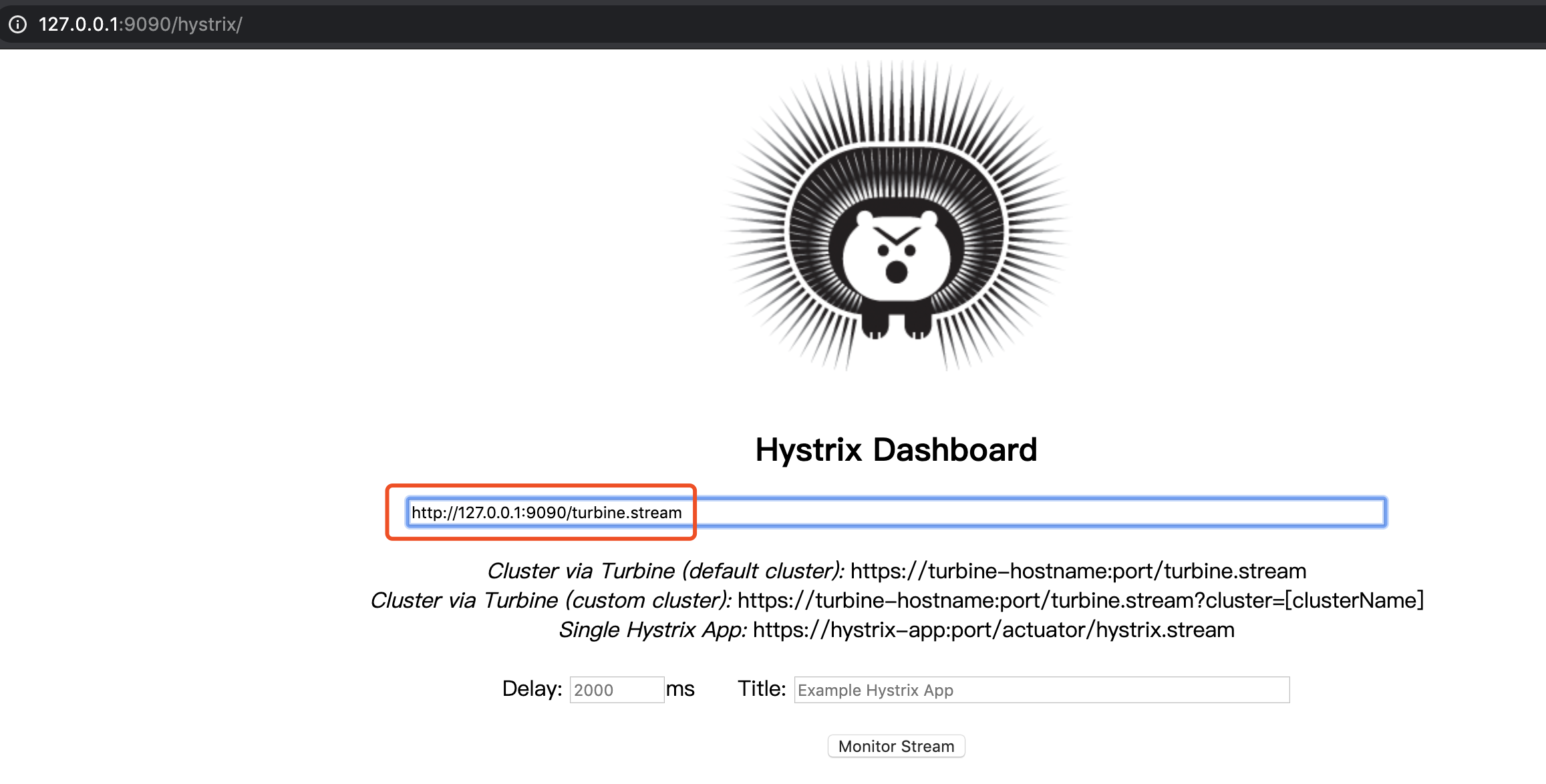 Hystrix Dashboard —— 首页